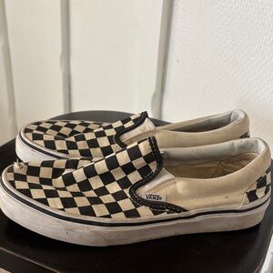Vans Kids Black and White Checkered Slip-On Sneakers